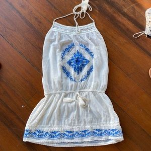 Star mela White and blue skirt romper size medium